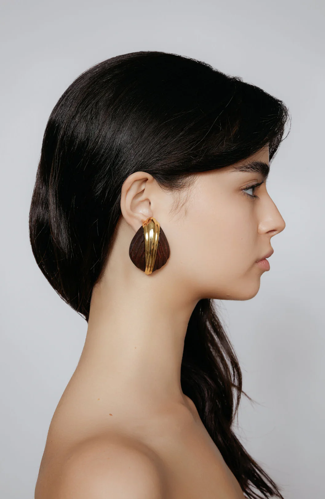 Aster Earrings - Dark Wood - Image 3