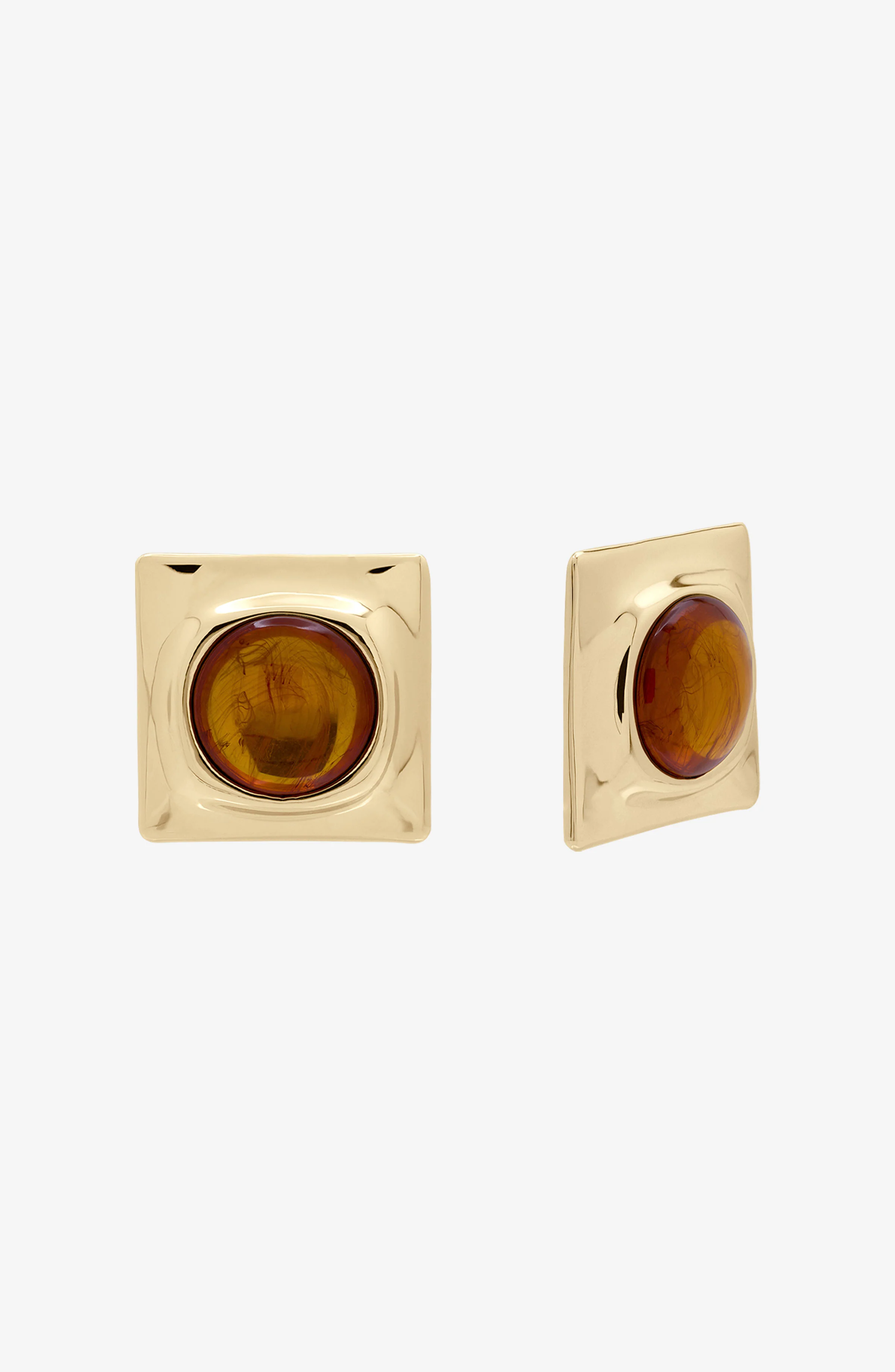 Joan Earrings - Gold & Amber