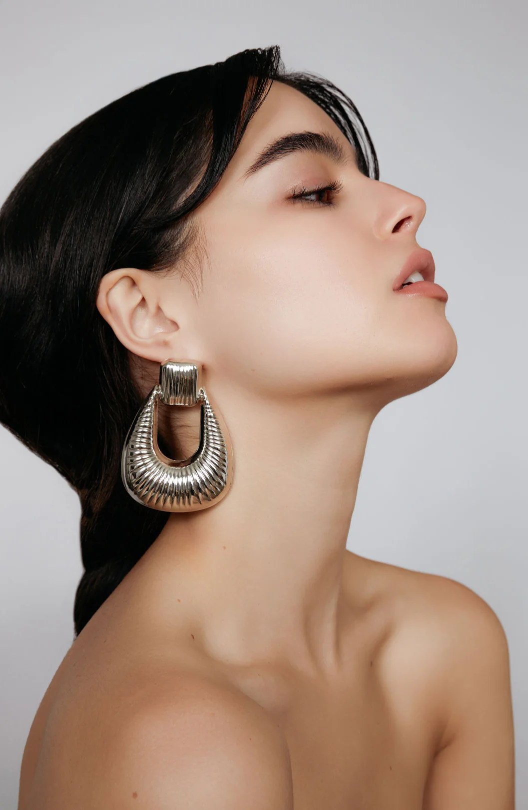 Striated Door Knocker Earrings Large - Image 3